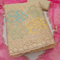 Stunning Beige Salsa Beads Embroidery Work Salwar Suit Dupatta