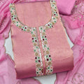 Lovely Peach Pink Salsa Beads Embroidery Work Salwar Suit with Dupatta