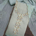 Graceful Sage Green Salsa Beads Embroidery Work Salwar Suit with Dupatta