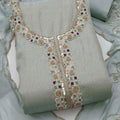 Graceful Sage Green Salsa Beads Embroidery Work Salwar Suit with Dupatta