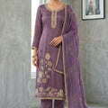 Adorable Purple Salsa Beads Embroidery Work Salwar Suit with Dupatta