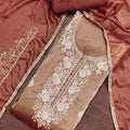Charming Rust Brown Salsa Beads Embroidery Work Salwar Suit with Dupatta