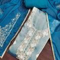 Trendy Teal Blue Salsa Beads Embroidery Work Salwar Suit with Dupatta