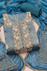 Trendy Teal Blue Salsa Beads Embroidery Work Salwar Suit with Dupatta