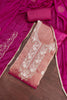 Elegant Pink Salsa Beads Embroidery Work Salwar Suit with Wine Dupatta