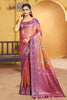 Beautiful Peach Pink Soft Silk Woven Designer Saree for Women
