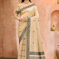Elegant Beige Assam Silk Woven Designer Saree for Women