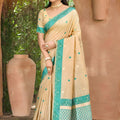 Stylish Beige Assam Silk Woven Designer Saree for Women