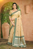 Premium Beige Assam Silk Woven Designer Saree for Women
