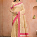 Gorgeous Beige Assam Silk Woven Designer Saree for Women
