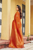 Premium Orange Khadi Raw Silk Woven Paithani Saree for Women