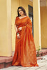 Premium Orange Khadi Raw Silk Woven Paithani Saree for Women