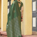 Graceful Green Khadi Raw Silk Woven Paithani Saree for Women