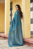 Royal Teal Blue Khadi Raw Silk Woven Paithani Saree for Women