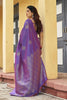 Traditional Purple Khadi Raw Silk Woven Paithani Saree for Women