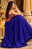 Gorgeous Royal Blue Georgette Embroidered Mirror Work Indo Western Lehenga Choli for Women