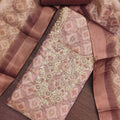 Beautiful Pink Shimmer Linen Printed Salwar Suit with Hand Work and Dupatta