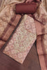 Beautiful Pink Shimmer Linen Printed Salwar Suit with Hand Work and Dupatta