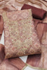 Beautiful Pink Shimmer Linen Printed Salwar Suit with Hand Work and Dupatta