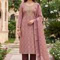 Beautiful Pink Shimmer Linen Printed Salwar Suit with Hand Work and Dupatta