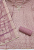 Adorable Pink Shimmer Linen Printed Salwar Suit with Hand Work and Dupatta
