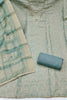 Elegant Mint Green Shimmer Linen Printed Salwar Suit Hand Work Dupatta
