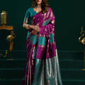Stylish Purple Soft Silk Woven Jari Designer Saree for Women