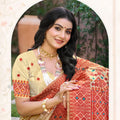 Elegant Beige Assam Silk Woven Work Designer Saree