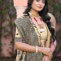 Stylish Beige Assam Silk Woven Designer Work Saree