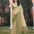 Adorable Beige Assam Silk Woven Designer Saree