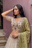 Elegant Off-White and Olive Green Silk Heavy Embroidered Designer Lehenga Choli with Dupatta