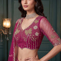 Elegant Rani Pink Heavy Net Embroidered Designer Lehenga Choli with Dupatta for Women