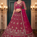 Elegant Rani Pink Heavy Net Embroidered Designer Lehenga Choli with Dupatta for Women