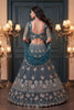 Stylish Teal Blue Heavy Net Embroidered Designer Lehenga Choli with Dupatta for Women