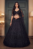 Glorious Black Heavy Net Embroidered Designer Lehenga Choli with Dupatta for Women