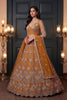 Gorgeous Rust Orange Heavy Net Embroidered Designer Lehenga Choli with Dupatta for Women