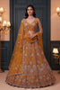 Gorgeous Rust Orange Heavy Net Embroidered Designer Lehenga Choli with Dupatta for Women