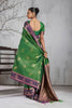 Stunning Green Silk Woven Saree Zari Border for Women