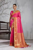 Beautiful Pink Silk Woven Saree with Zari Border for Women