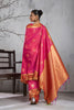Beautiful Pink Silk Woven Saree with Zari Border for Women