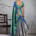 Graceful Mint Green Silk Woven Saree with Zari Border for Women