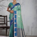 Graceful Mint Green Silk Woven Designer Saree with Zari Border for Women