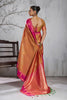 Premium Orange Silk Woven Saree with Zari Border for Women
