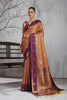 Adorable Brown Silk Woven Saree with Zari Border for Women