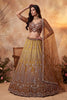 Charming Rust Orange Net Heavy Embroidered Designer Lehenga Choli with Dupatta