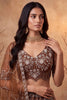 Charming Rust Orange Net Heavy Embroidered Designer Lehenga Choli with Dupatta