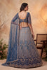 Stunning Navy Blue Net Heavy Embroidered Designer Lehenga Choli with Dupatta for Women