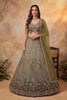 Gorgeous Olive Green Net Heavy Embroidered Designer Lehenga Choli with Dupatta for Women