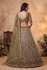 Gorgeous Olive Green Net Heavy Embroidered Designer Lehenga Choli with Dupatta for Women