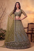 Gorgeous Olive Green Net Heavy Embroidered Designer Lehenga Choli with Dupatta for Women